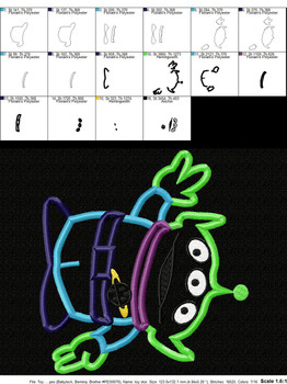 Toy Story Alien Toy Applique Design Toy Story Alien Toy Applique Design