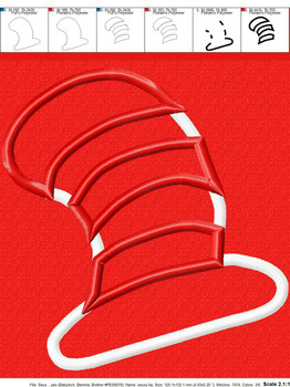 Seuss Cat Hat Applique Design Seuss Cat Hat Applique Design