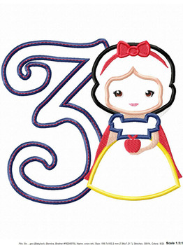 Snow Girl Cutie THREE Applique Design Snow Girl Cutie THREE Applique Design