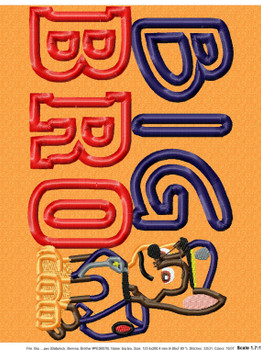 Pup Patrol Chasie BIG BRO Applique Design Pup Patrol Chasie BIG BRO Applique Design