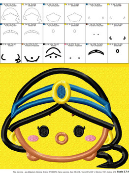 Jasmine Tsum Tsum Applique Design Jasmine Tsum Tsum Applique Design