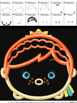 Frozen Anna Summer Tsum Tsum Applique Design Frozen Anna Summer Tsum Tsum Applique Design