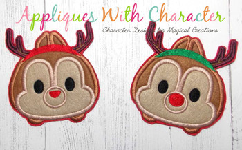 Christmas Chip and Dale Tsum Tsum Applique Design Christmas Chip and Dale Tsum Tsum Applique Design