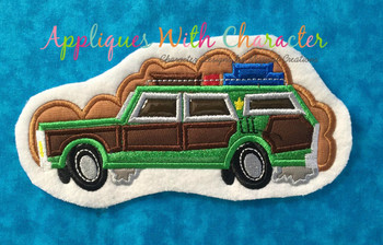 Christmas Vacation Wagon Applique Design Christmas Vacation Wagon Applique Design