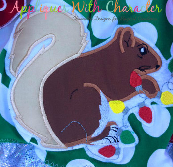 Christmas Vacation Squirrel Applique Design Christmas Vacation Squirrel Applique Design