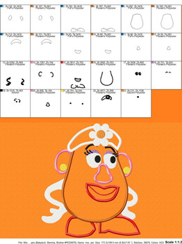 Toy Story Mrs. Potato Head Toy Applique Design Toy Story Mrs. Potato Head Toy Applique Design