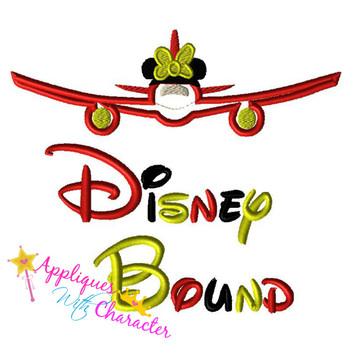 Disney Bound Minny Airplane Saying Applique Design Disney Bound Minny Airplane Saying Applique Design