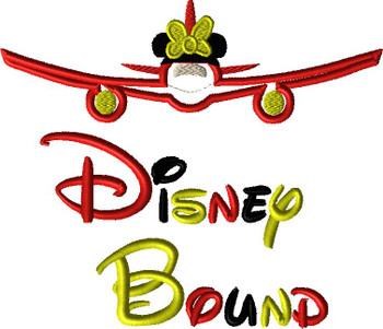 Disney Bound Minny Airplane Saying Applique Design Disney Bound Minny Airplane Saying Applique Design