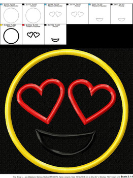 Love Emoji Applique Design Love Emoji Applique Design