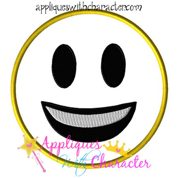 Smiling Emoji Applique Design Smiling Emoji Applique Design