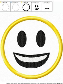 Smiling Emoji Applique Design Smiling Emoji Applique Design