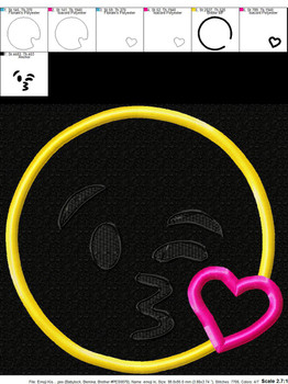 Kiss Emoji Applique Design Kiss Emoji Applique Design
