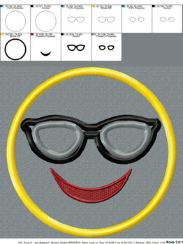 Sunglasses Emoji Applique Design Sunglasses Emoji Applique Design