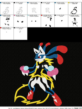 Lucario Pokemon Applique Design Lucario Pokemon Applique Design