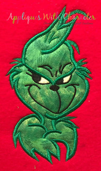 Grinchy Bust Applique Design Grinchy Bust Applique Design
