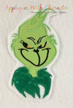 Grinchy Bust Applique Design Grinchy Bust Applique Design