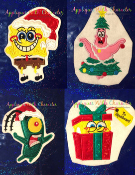 Spongebobby Christmas Applique Design Set Spongebobby Christmas Applique Design Set