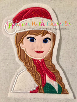 Frozen Anna Christmas Applique Design Frozen Anna Christmas Applique Design