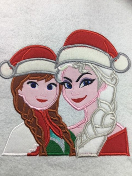 Frozen Elsa and Anna Christmas Applique Design Frozen Elsa and Anna Christmas Applique Design