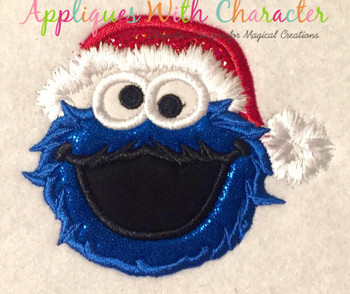 Christmas Cookie Monster Applique Design Christmas Cookie Monster Applique Design