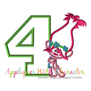 Pop Troll Four Applique Design Pop Troll Four Applique Design
