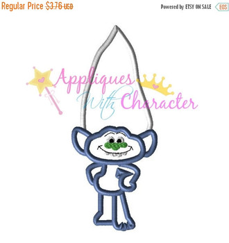 Troll Movie Blue Guy Diamond Applique Embroidery Machine Design Troll Movie Blue Guy Diamond Applique Embroidery Machine Design