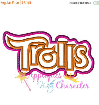 Troll Movie Logo Applique Embroidery Machine Design Troll Movie Logo Applique Embroidery Machine Design