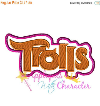 Troll Movie Logo Applique Embroidery Machine Design Troll Movie Logo Applique Embroidery Machine Design