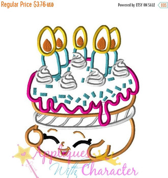 Shopkins Wishes Birthday Cake Applique Embroidery Machine Design Shopkins Wishes Birthday Cake Applique Embroidery Machine Design