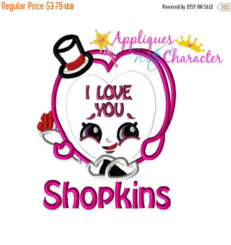 Shopikins I Love You Heart Applique Design Shopikins I Love You Heart Applique Design