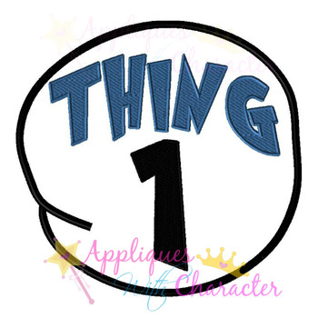 Seuss Thing 1 Circle Applique Design Seuss Thing 1 Circle Applique Design