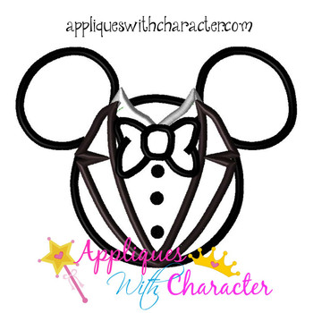 Mr Mouse Groom Head Applique Design Mr Mouse Groom Head Applique Design