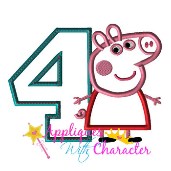 Pepper Pig FOUR Applique Design Pepper Pig FOUR Applique Design
