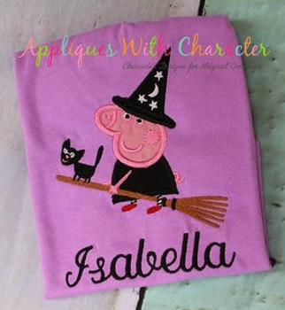 Pepper Pig Witch Applique Design Pepper Pig Witch Applique Design