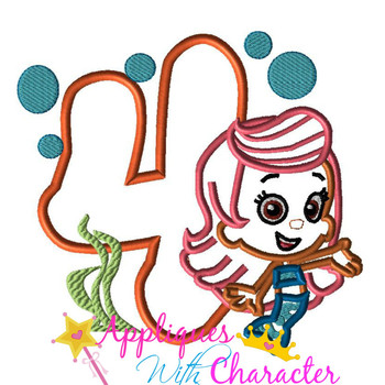 Bubble Girl FOUR Applique Design Bubble Girl FOUR Applique Design
