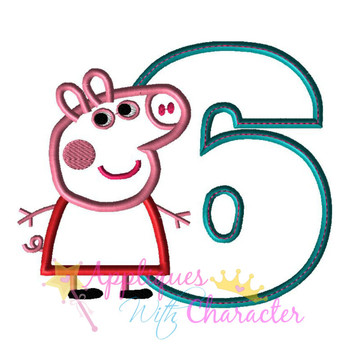 Pepper Pig Six Applique Design Pepper Pig Six Applique Design