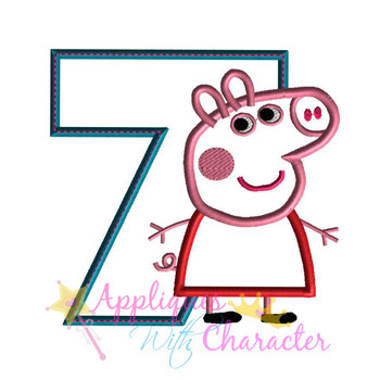Pepper Pig Seven Applique Design Pepper Pig Seven Applique Design