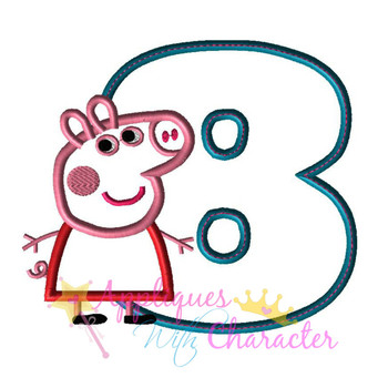 Pepper Pig Eight Applique Design Pepper Pig Eight Applique Design