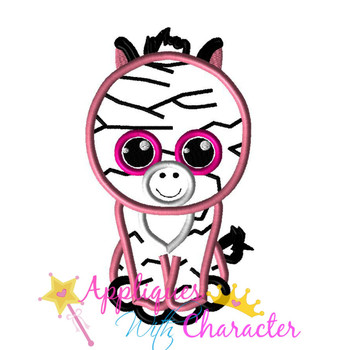 Beanie Boo Pink Zebra Applique Design Beanie Boo Pink Zebra Applique Design
