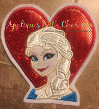 Frozen Elsa Heart Applique Design Frozen Elsa Heart Applique Design