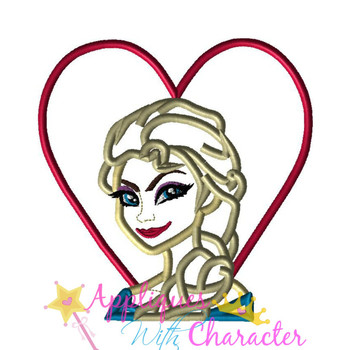 Frozen Elsa Heart Applique Design Frozen Elsa Heart Applique Design