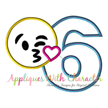 Emoji Kiss SIX Applique Embroidery Machine Design Emoji Kiss SIX Applique Embroidery Machine Design