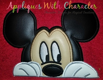 Mr Mouse Peeking Face Applique Design Mr Mouse Peeking Face Applique Design