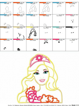 Fashion Doll Secret Door Movie Bust Applique Design Fashion Doll Secret Door Movie Bust Applique Design