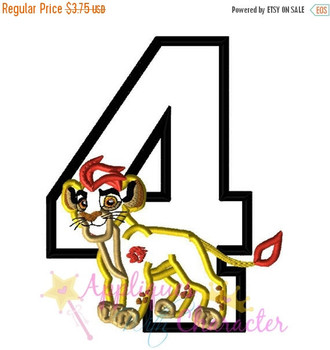Lion Guard FOUR Inspired Applique Design Lion Guard FOUR Inspired Applique Design