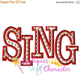 Sing Movie Logo Applique Design Sing Movie Logo Applique Design