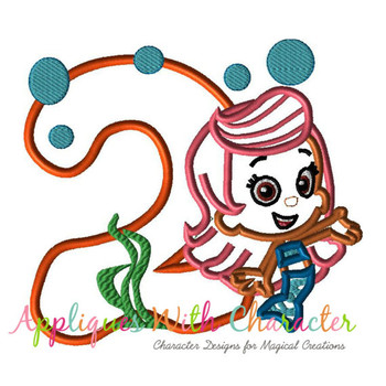 Bubble Guppies TWO Mollie Applique Design Bubble Guppies TWO Mollie Applique Design