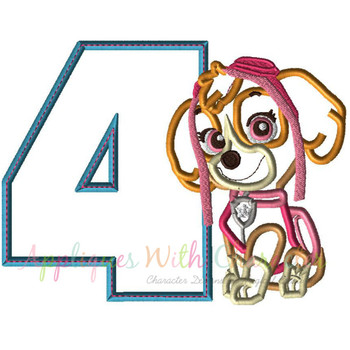 Pup Patrol Skye Four Applique Design Pup Patrol Skye Four Applique Design