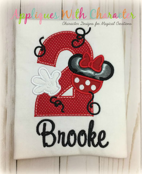 Miss Mouse Two Applique Design Miss Mouse Two Applique Design