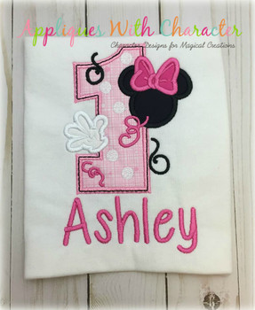 Miss Mouse One Applique Design Miss Mouse One Applique Design